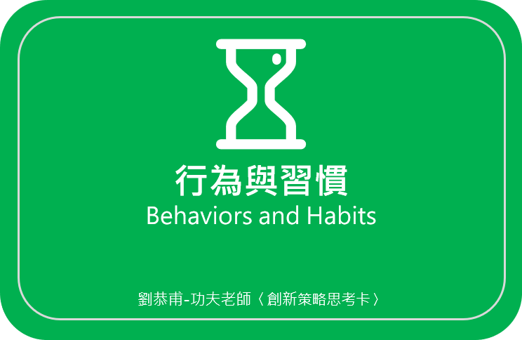 劉恭甫-功夫老師 創新策略思考卡03〈行為與習慣 Behaviors and Habits〉